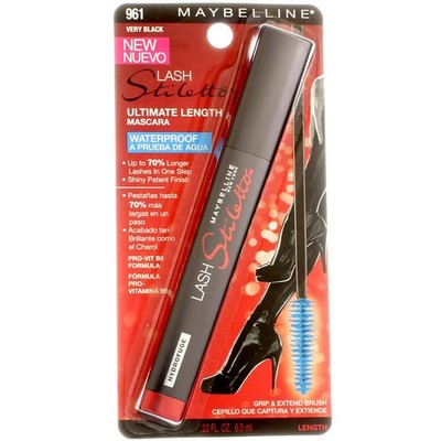 3 Pack Maybelline Lash Stiletto Ultimate Length Waterproof Mascara, Very Blac...