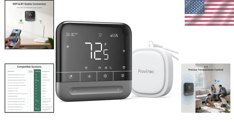 Smart Home Thermostat: Programmable 7-Day Control with Large Screen & Sensors - Image 2 of 4