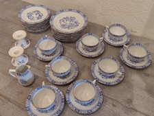Vintage  Seltmann Weiden  China Blau mit Goldrand Kaffeeservice Dorothea  8 pers