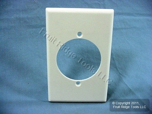 Leviton 80528-W White 1-Gang Power Outlet 2.15" Plastic Midway Wallplate Cover