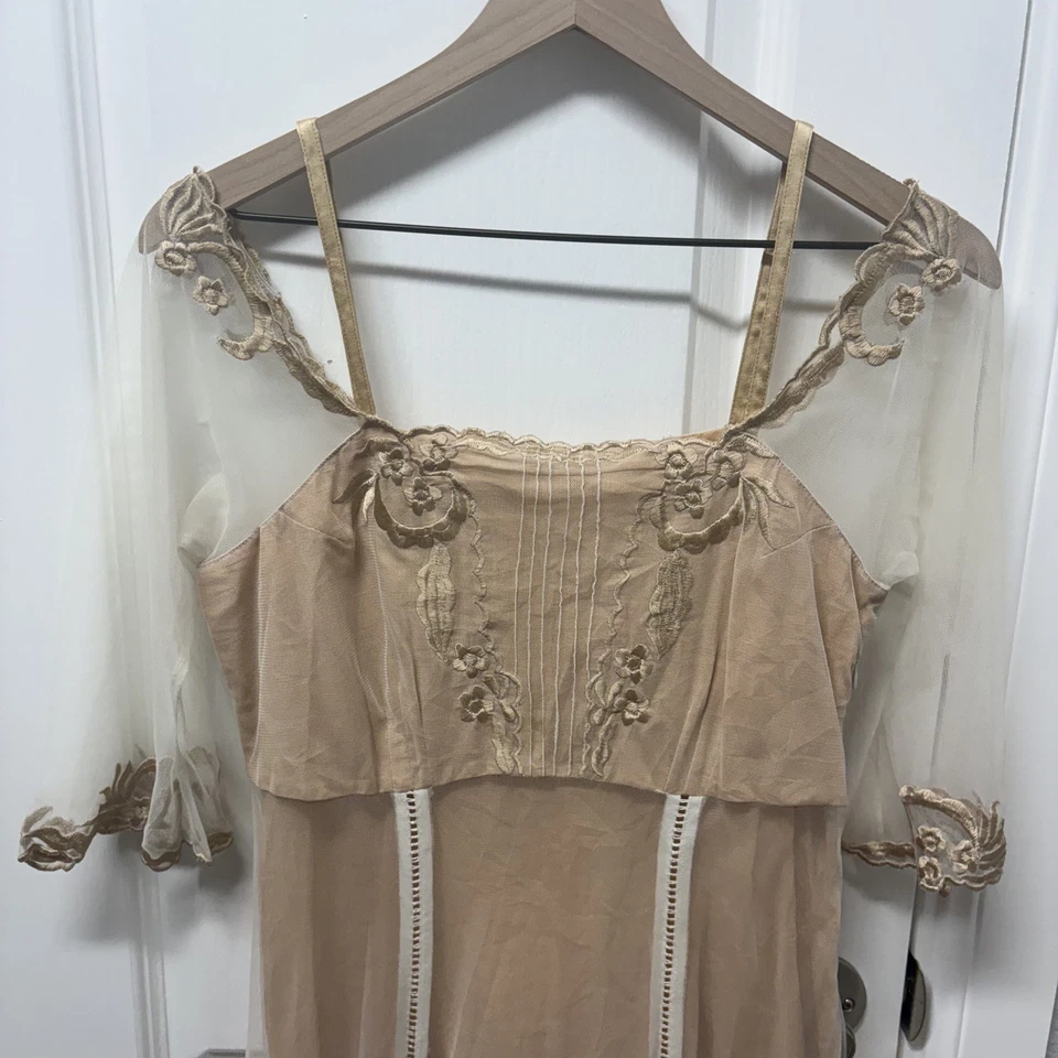 Nataya винтажный вдохновил золото/обнаженная платье маленький - Изображение 3 из 4