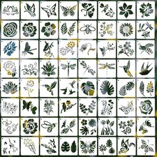 64 Pieces Stencil Template for Painting, Reusable Stencil Template 3.5"x3.5" 