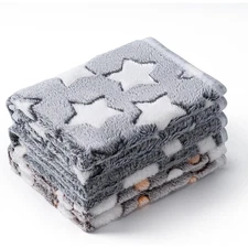 Premium Flannel Pet Blanket Soft Lightweight Washable Dog Cat Cover Paw Print US