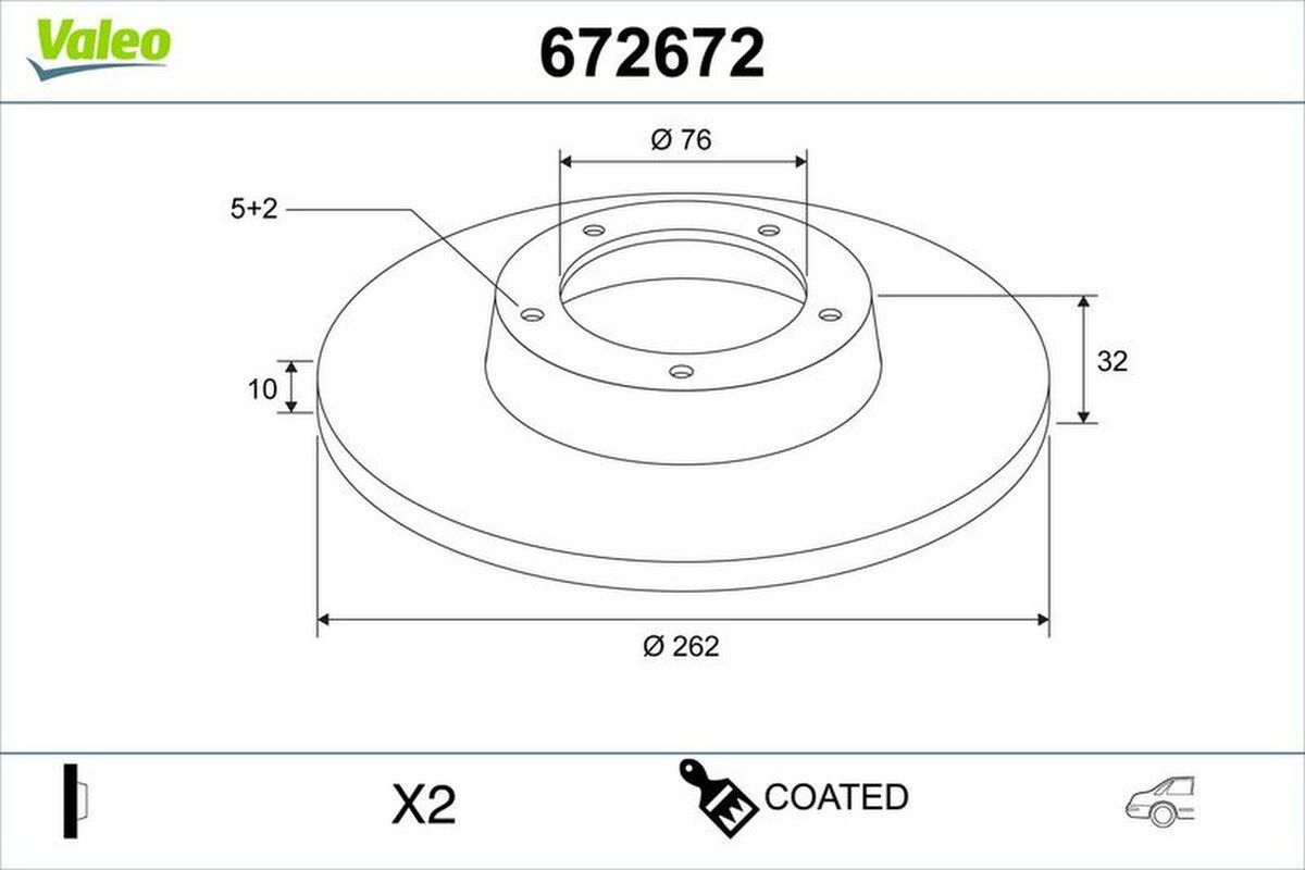 Bremsscheibe Hinten Voll Valeo FüR Elantra Vi-image