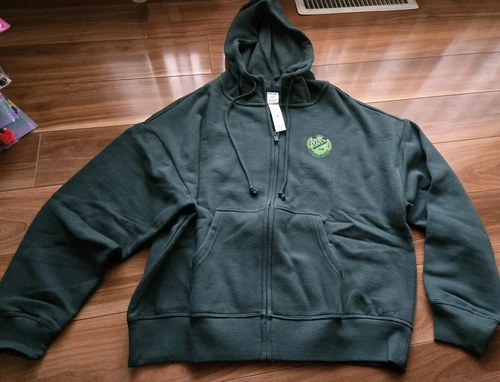 UNDERCOVER Felpa con cappuccio e zip intera cane campus ROSA Victorias Secret nuova con etichette verde felpa cane S