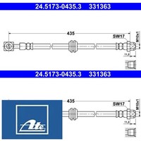 2X Bremsschlauch ATE 24.5173-0435.3 2 BremsschläUche Rechts Links Hinten