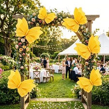3D Butterfly Party Decoration, 3Pcs Butterfly Decoration 10"x7" Yellow