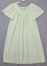 Shadowline Nightgown Green Rose Embroidered Flutter Sleeve Knee Length Women's M