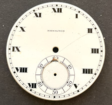Antique Hamilton 12s Pocket Watch Dial Porcelain 39.2mm USA