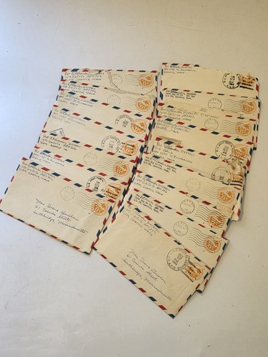 Lot Of 14 Handwritten Love Letters World War 2 WWII Southbridge MA 1944 APO 942