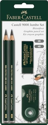 Faber Castell 9000 Jumbo Graphite Pencil Set 2 Count Sketching Drawing Kit
