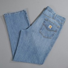 Carhartt Denim Jeans Adult 38x32 Relaxed Fit Blue 5 Pocket Casual Work Pants