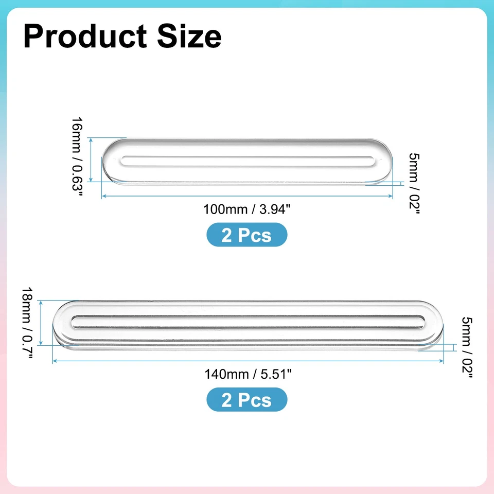 Wandschutz vor Möbeln, 14cm x 1,8cm x 0,5cm / 10cm x 1,6cm x 0,5cm, 4 Stück - Bild 2 von 4