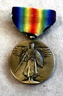 ORIGINAL VINTAGE WWI WORLD WAR 1 VICTORY MEDAL & RIBBON INTERALLIED MILITARY