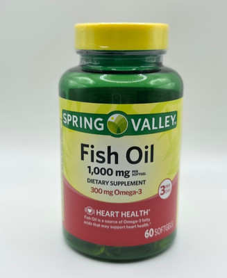 Omega-3 Fish Oil l Omega-3 300 mg | Fish Oil 1000 mg - NON-GMO - 60 Softgels