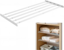 31.4-42 Inches, Expandable Closet Shelf Wall-Mounted Metal Storage Rack Adj