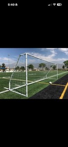 USED 18x7 Ft. Premier Official Size Steel Soccer Goal. Heavy Duty Frame w/Net.