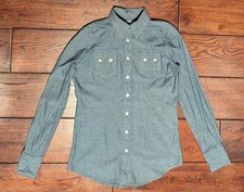 Rockmount Ranch Wear Men's Lightweight Blue Denim Western Diamond Snap Shirt - S