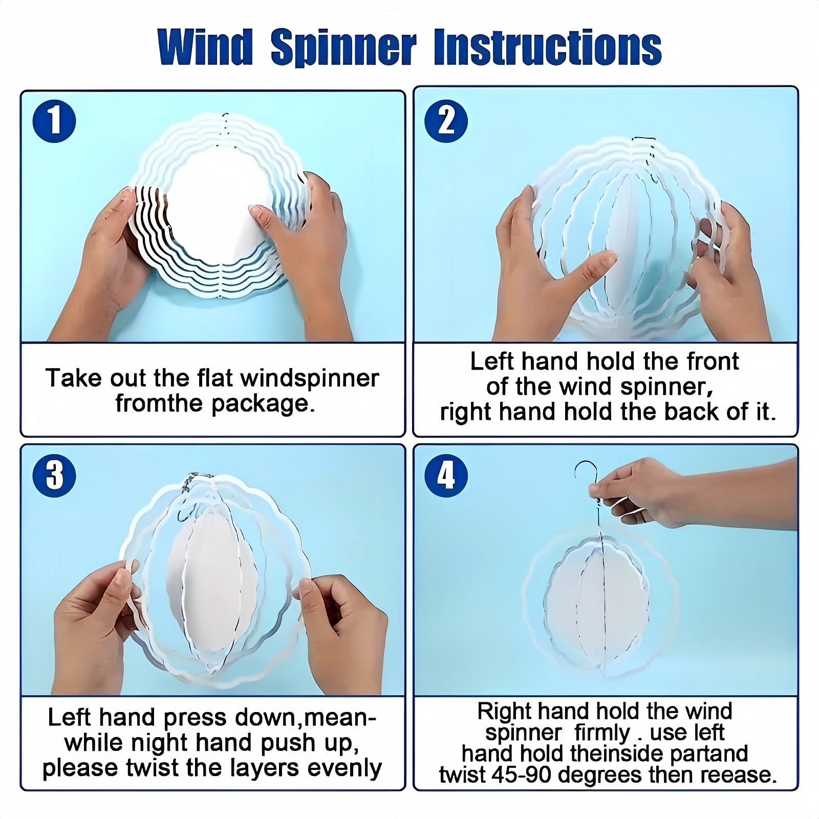 Metal Hanging Wind Spinner with Sound Wave Design - Beautiful Garden Wind 