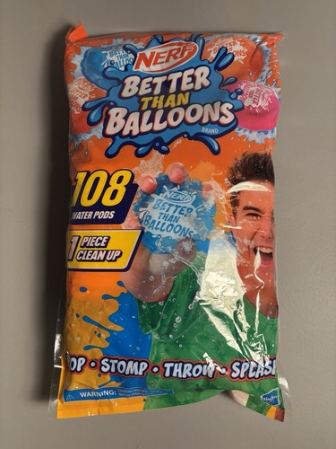 Juguetes de agua NERF Better Than Balloons, 108 cápsulas, fácil limpieza de 1 pieza - Imagen 5 de 9