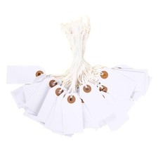 150 Pack White Blank Tags with String Marking Hang Tags Attached Reinforced