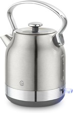 SWAN SK14631SS RETRO TRADITIONAL 3KW 1.7 LITRE CORDLESS KETTLE IN STAINLESS S...