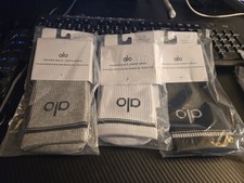 Alo Half Crew Throwbacks socks Size Large 3 Colors to Choose From