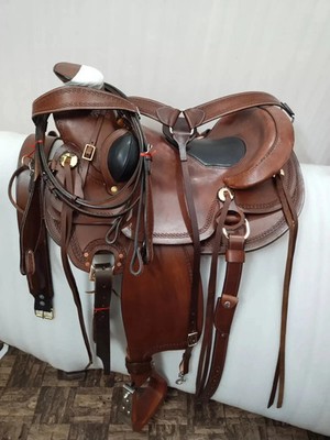 Pferd Leder Western Wade Baum mit Bucking Roll Sattel 14''.