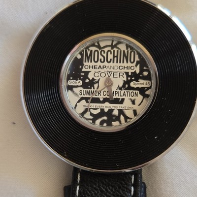 Moschino CheapandChic Cover Summer Compilation Black Leather Water Resistant Wa 