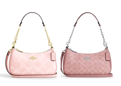 NWT COACH teri shoulder bag Signature Canvas CV933 /CAL51 powder