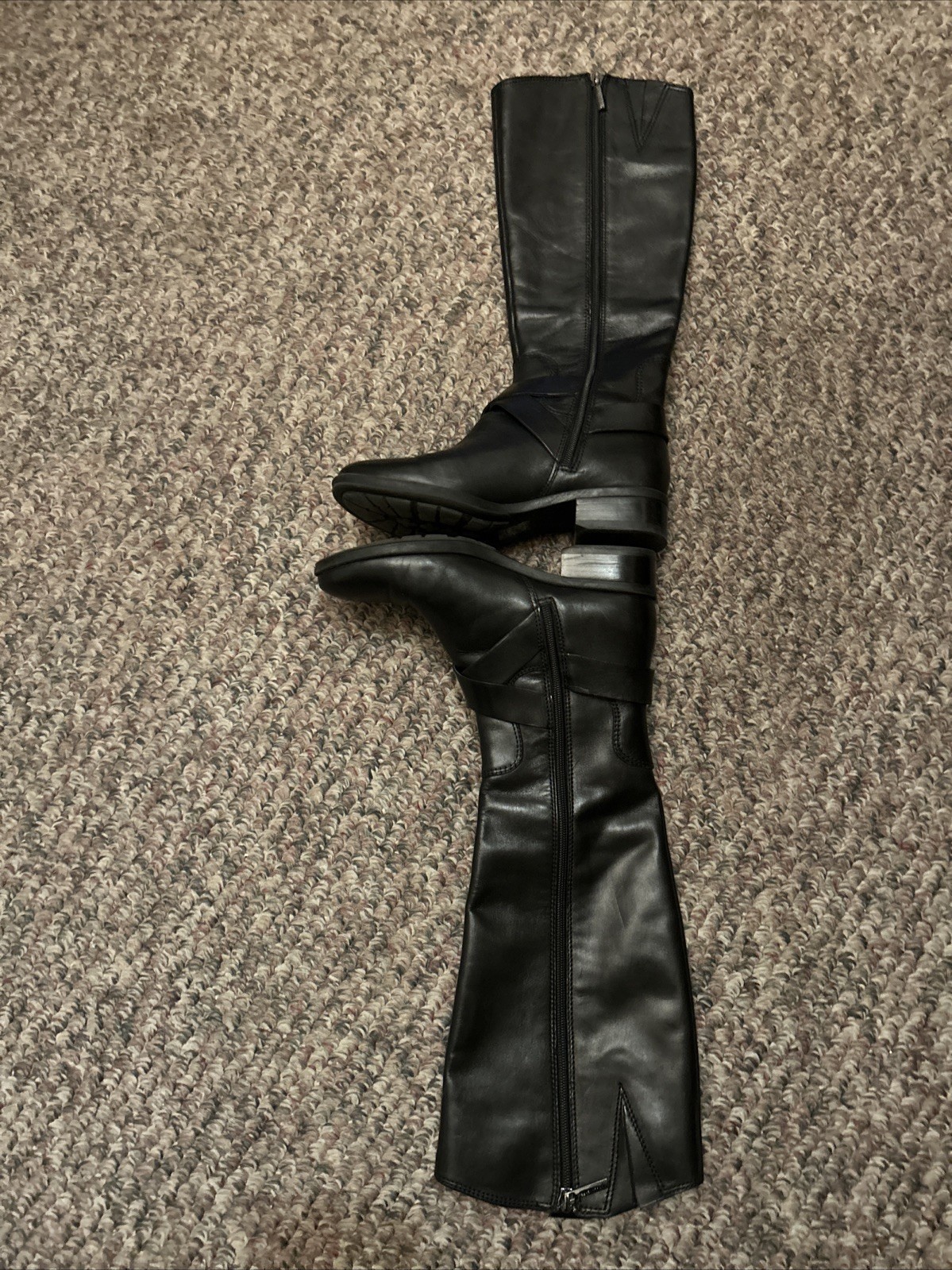 Karl Lagerfeld Paris Muret Women's 16” Black Leather Boots 6.5 image 5