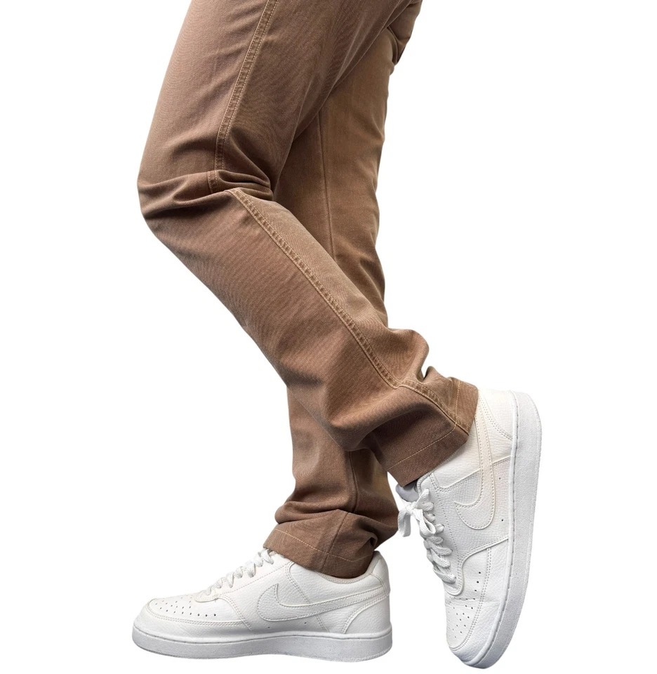 CHANEL Vintage 06P CC Mark Logo Cotton Denim Pants #36 Brown White Stitch Poket - Image 3 of 4