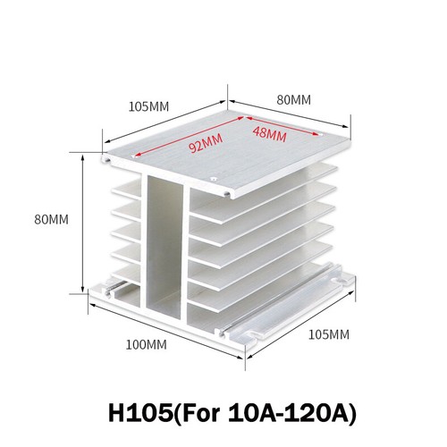 Aluminum Heatsink for Three - Phase Solid State Relay Heat Dissipation 10A -120A - Picture 10 of 22