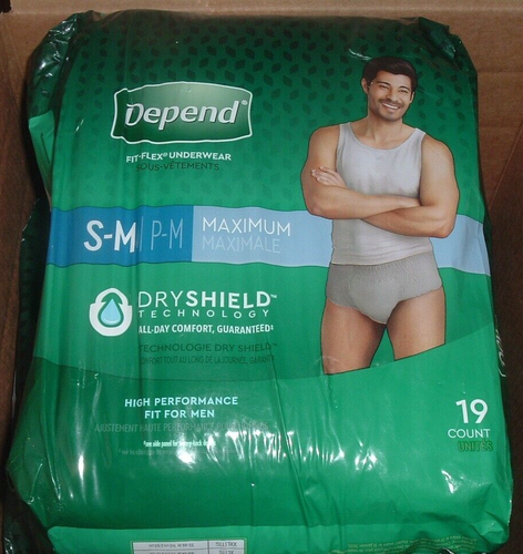 38 Stück abhängige DryShield Inkontinenzunterwäsche für Männer, maximal S-M