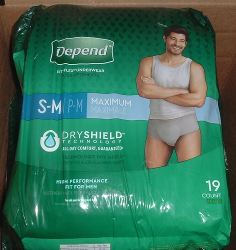 133 sous-vêtements pour hommes Depend Dry Shield, maximum S-M - Photo 1 sur 3