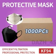 1000 PCs Black KF94 Disposable Face Mask 4 Layer Wholesale or Bulk buy Order