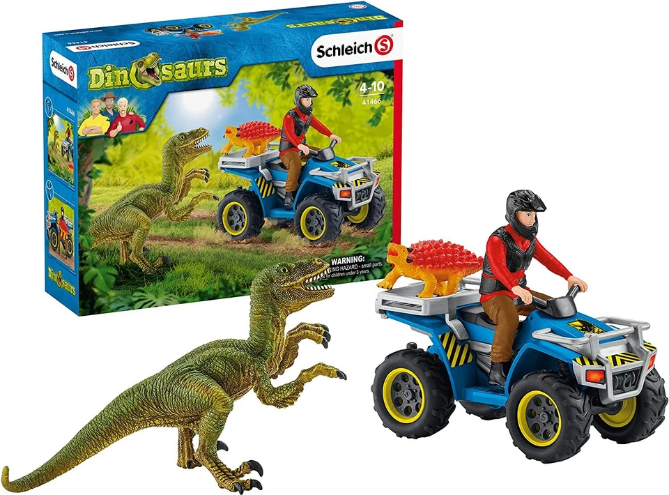 Schleich Dinosaurier Flucht Auf Quad Gegen Den Velociraptor 41466 - Bild 1 von 1