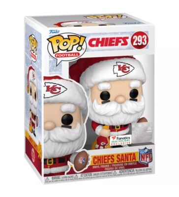 Funko POP! NFL Kansas City Chiefs 2024 Santa Claus Figure #293 + Protector Kelce