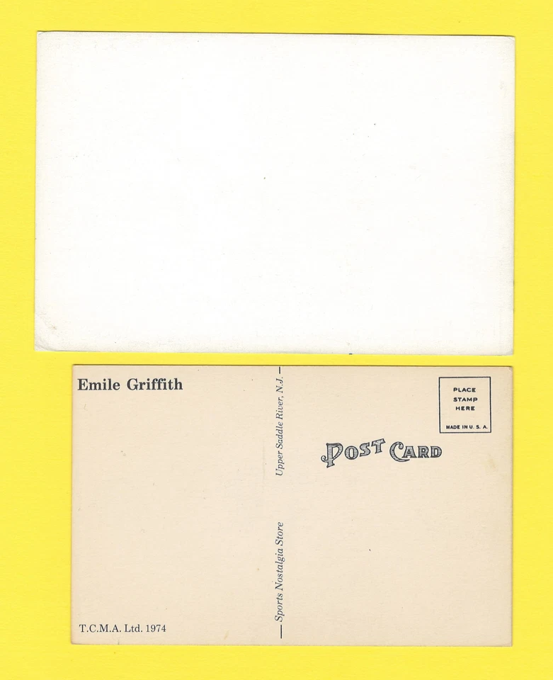 AUTÓGRAFOS AUTÉNTICOS DE BOXING CHAMPIONS - Tarjetas postales de Ray Mancini y Emile Griffith Foto 2 de 2