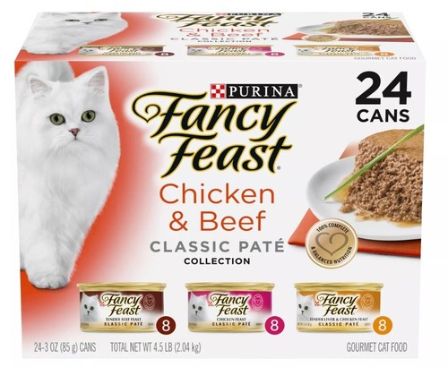 Purina Fancy Feast Pate Wet Cat Food Variety Pack, Classic Collection Chicken...
