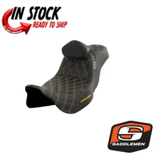 SADDLEMEN PRO SERIES SDC PERFORMANCE GRIP SEAT GOLD 2008-2024 HARLEY TOURING