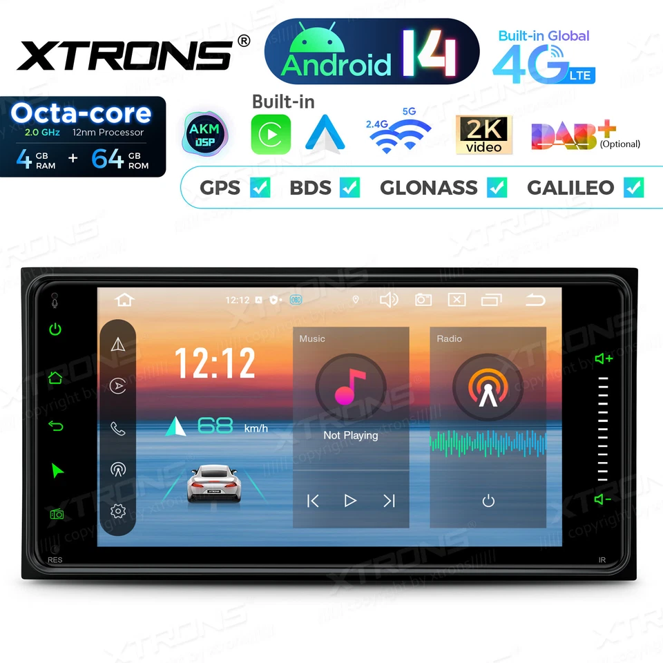 Octa Core 4GB+64GB 7" Car Stereo GPS Android 14 for Toyota Land Cruiser 4Runner - Image 4 of 4