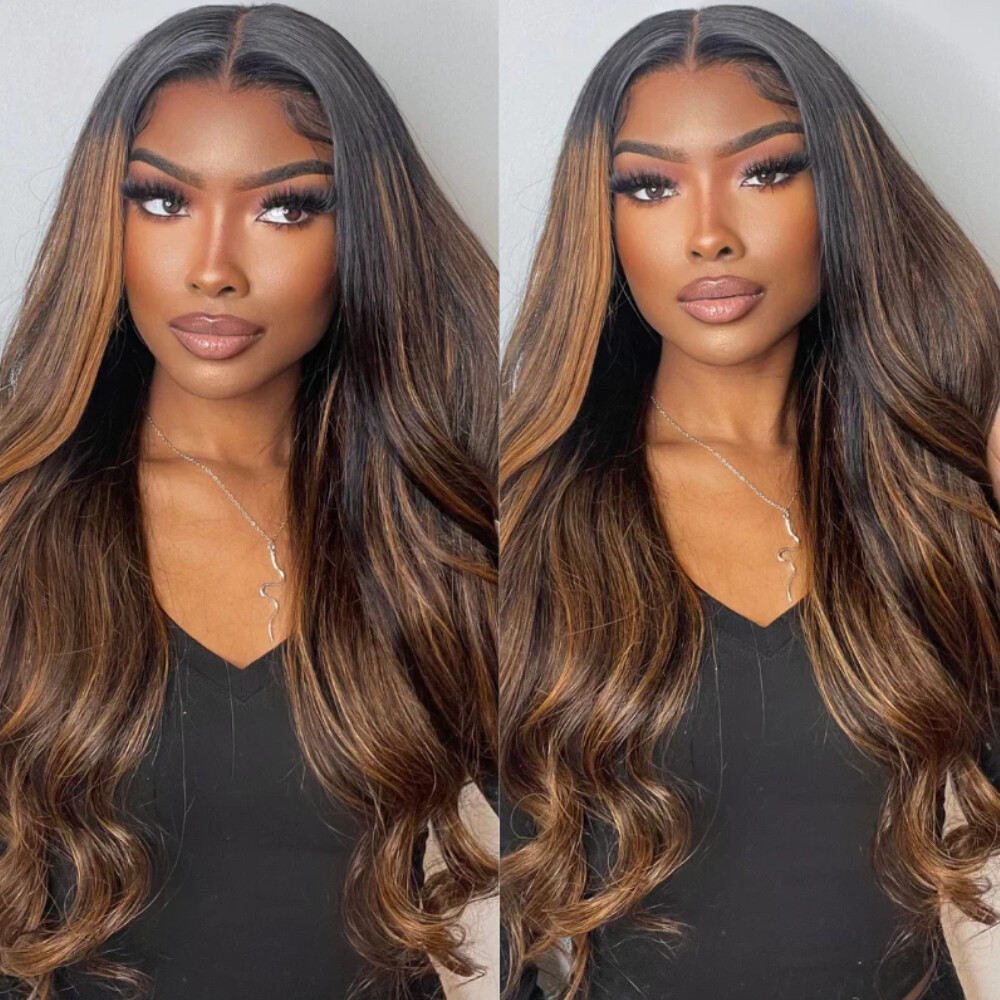 ? INDIA BROWN OMBRÉ STRAIGHT LACE FRONT WIG *NEW* CORA - MALAYSIAN HUMAN HAIR OMBRE LACE FRONT WIG - LFW050 main image 3