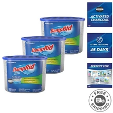 Fragrance-Free Moisture Absorber with Activated Charcoal - Pack of 3, 18 oz