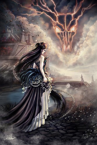 "Prinzessin Sam"" Ältestenbund Buch Cover Kunstdruck Illustration gotische Burg" - Bild 2 von 3