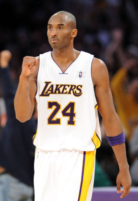 kobe wearing white jersey