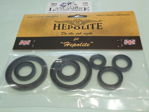 BSA B25 C25 B44 B50 ENGINE GEARBOX OIL SEAL SET 1967-1972 HEPOLITE 'NEW'