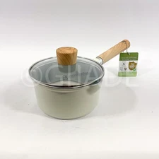 Masterclass Healthy Options Ceramic Cookware 1.5-qt- 6" Saucepan + Lid Cream New