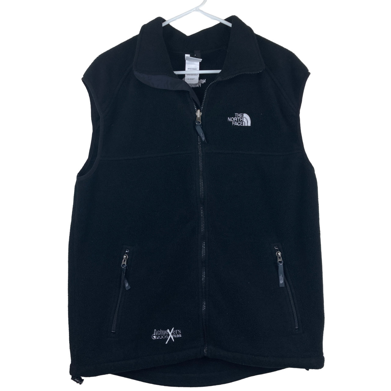 The North Face Mens Sz M Black Fleece Vest Jacket Full Zip Logo