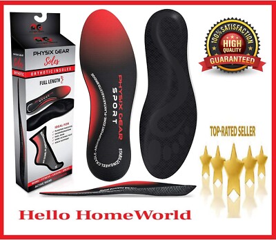 Physix Gear Sport Arch Support Insoles Full Length Plantar Fasciitis Flat  Feet🦶 UK